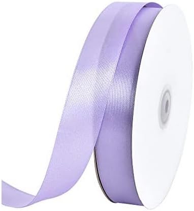TONIFUL 1 Inch x 100yds Light Purple Satin Ribbon, Thin Solid Color Satin Ribbon for Gift Wrapping, Crafts, Wedding Party Decoration, Invitation Cards, Floral Bouquets, Christmas Halloween
