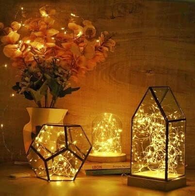 15 Pack Fairy Lights Battery Operated, 6.6ft 20 LED Mason Jar Lights Silver Wire Waterproof Firefly Mini Led String Lights for Table Party Wedding Centerpiece DIY Crafts Christmas Decor
