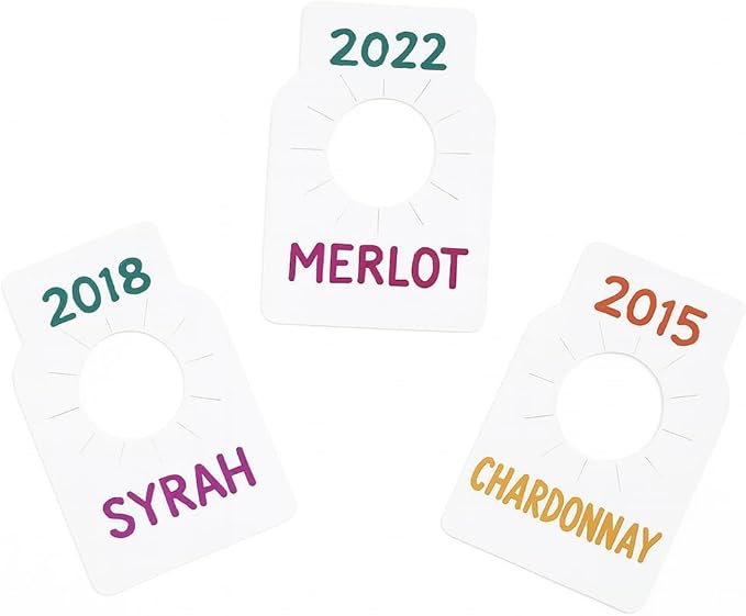 100PCS Wine Bottle Tags –Paper Hanging Cellar Labels for Bottle Neck, Double-Sided Writable Gift Tags for Wine Racks, Champagne & Homebrew Organization (White)