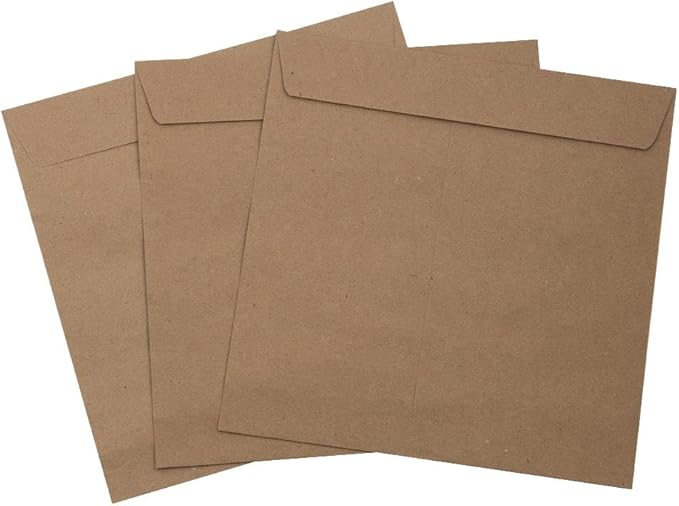 LUXPaper Square Invitation Envelopes | Peel & Press | 8 1/2" x 8 1/2" | Grocery Bag Brown | 70lb. Text | 50 Qty