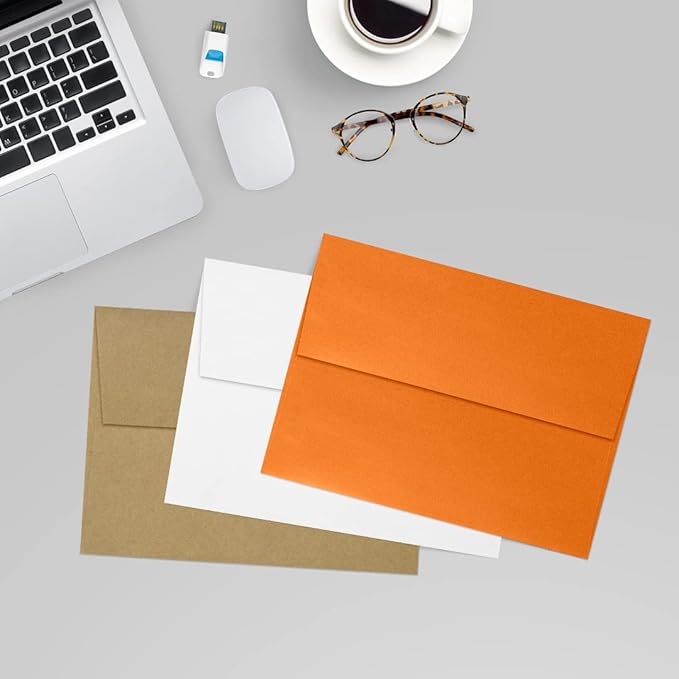 LUXPaper A7 Invitation Envelopes | Peel & Press | 5 1/4" x 7 1/4" | Flame Metallic | 80lb. Text | 500 Qty