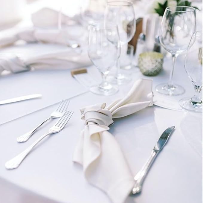 12 Pack White Table Cloth Rectangle Table 60 x 102 Inch Tablecloths for 6 Foot Rectangle Tables. Stain and Winkle Resistant Polyester Washable White Cloths for Parties