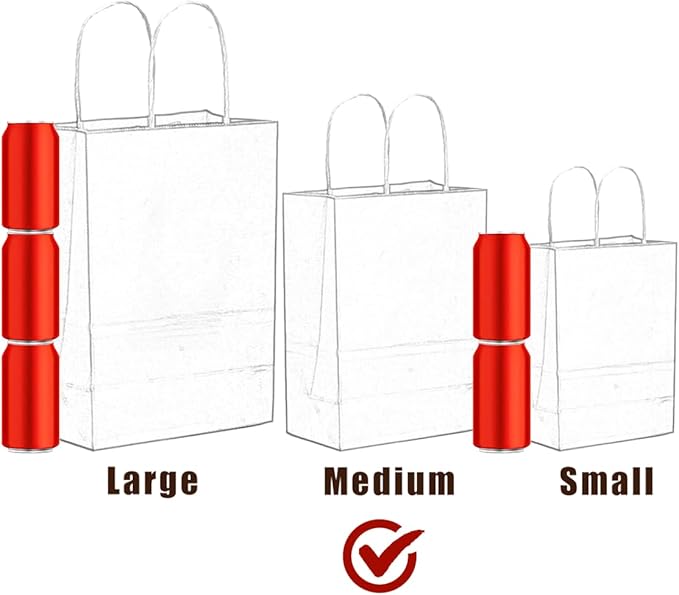 qiqee 50-Packs Red Paper Gift Bags with Handles Bulk 11"x8.3"x4.3" Medium Size Paper Bags Multiple Uses