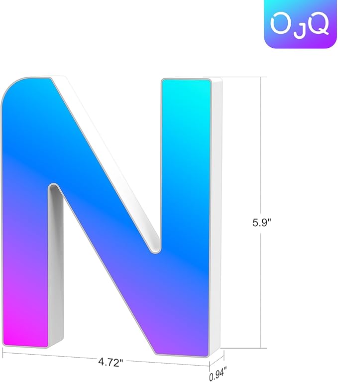 OJQ Light Up Letters LED Letter - Marquee Letters Room Decor Alphabet Letter Music Sync Color Change Colorful - Christmas Birthday Gifts for Girl - Teen Girls Gifts Party Home Wall Decor