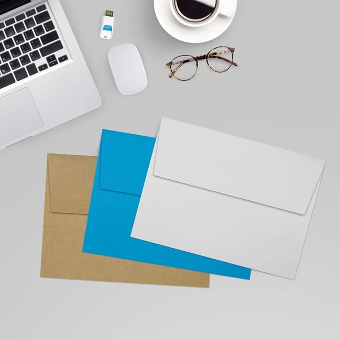LUXPaper A7 Invitation Envelopes | Peel & Press | 5 1/4" x 7 1/4" | Gray | 80lb. Text | 100% Cotton | 1,000 Qty