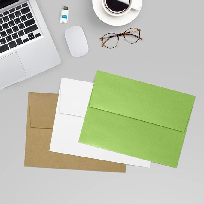 LUXPaper A7 Invitation Envelopes | Peel & Press | 5 1/4" x 7 1/4" | Fairway Metallic | 80lb. Text | 50 Qty
