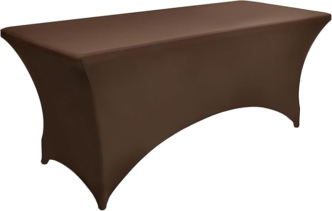 6-Pack 6ft Spandex Table Covers for Rectangle Standard Folding Tables - Wrinkle Resistant Stretch Tablecloths - Ultimate Fitted Table Protector for Parties, Trade Shows, Wedding