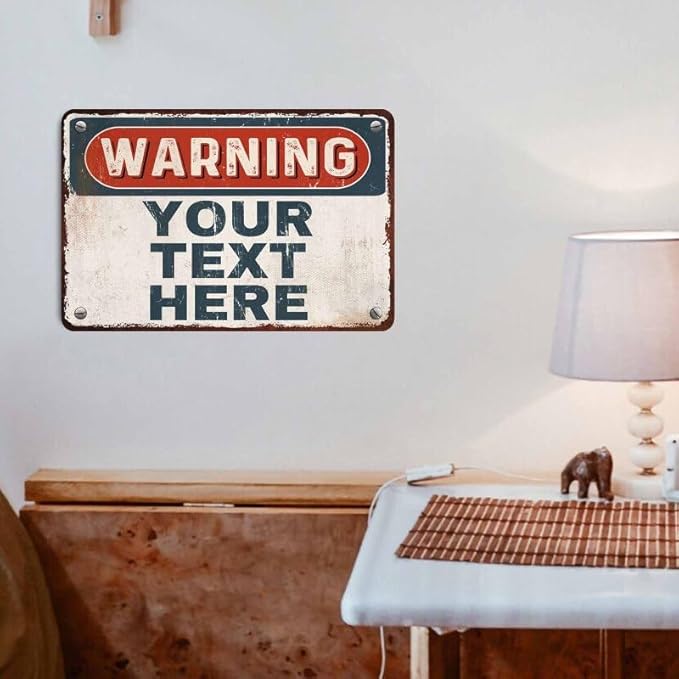 Custom Sign, Personalized Metal Signs, Customize for Office, Business, Workplace, Office, Home, Delivery Signs, Metal Sign With Your Own Image, Text,Photo, Pets, Kids Art Made in USA (Design 3)