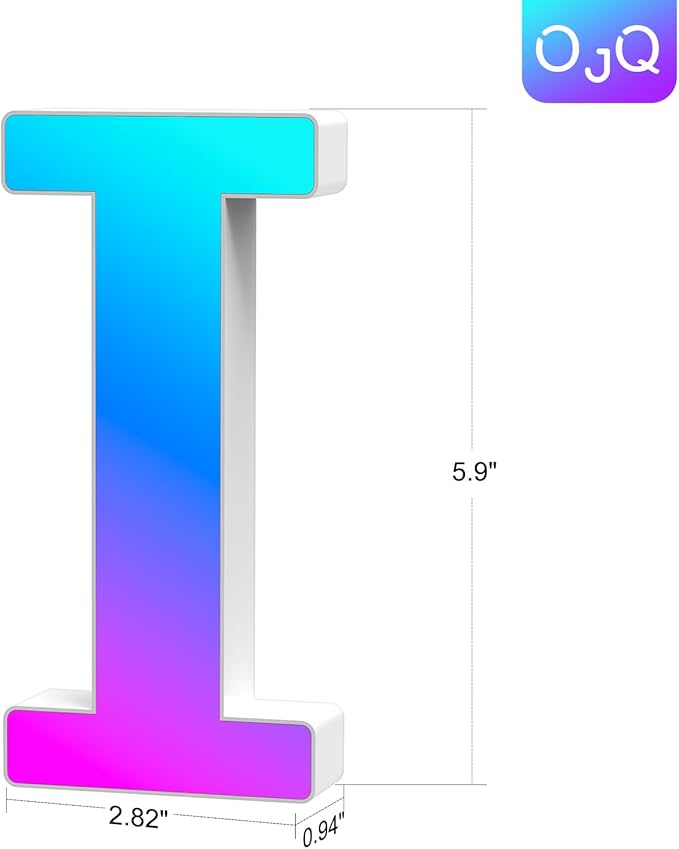 OJQ Light Up Letters LED Letter - Marquee Letters Room Decor Alphabet Letter Music Sync Color Change Colorful - Christmas Birthday Gifts for Girl - Teen Girls Gifts Party Home Wall Decor