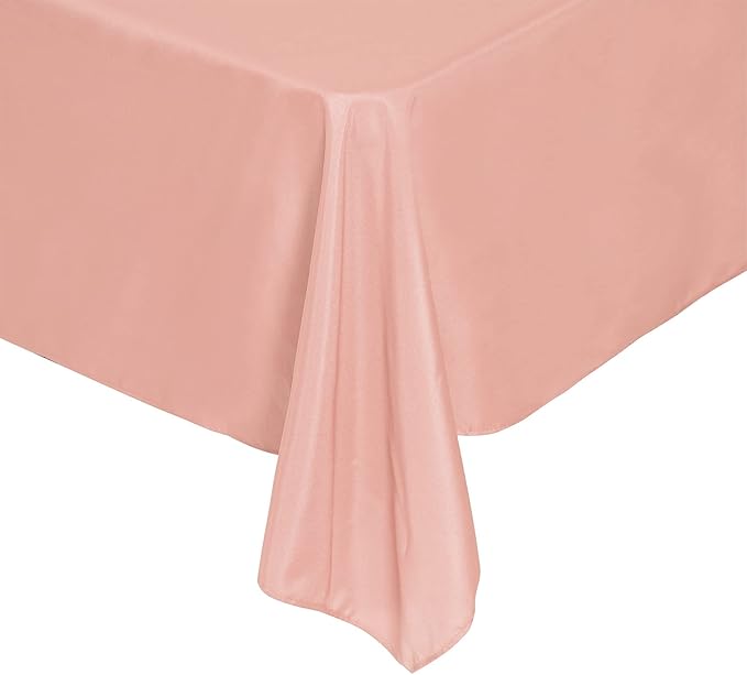 Rectangle Tablecloth 90x156 inch Washable Polyester Fabric Table Cloth for Wedding Party Dining Banquet Decoration(90x156, Dusty Pink)