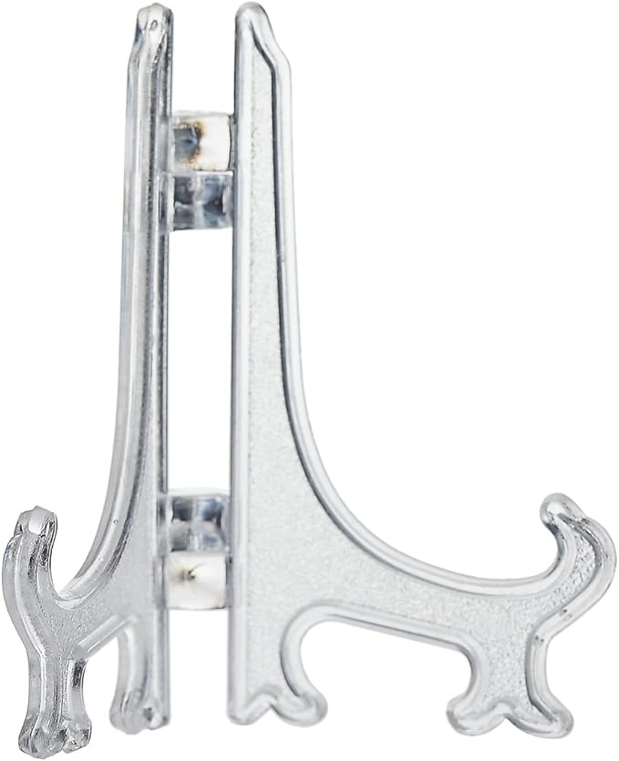 Juvale Mini Acrylic Easel Stands - 24-Pack, 3-Inch Clear Plastic - Display Stands for Collectibles, Trading Cards & Photos