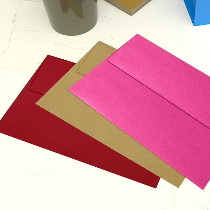 LUXPaper A7 Invitation Envelopes | Peel & Press | 5 1/4" x 7 1/4" | Azalea Metallic | 80lb. Text | 50 Qty