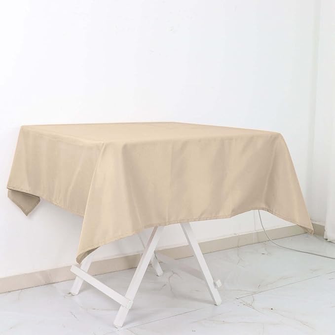 Efavormart 54x54 Nude Wholesale Linens Seamless Polyester Square Linen Tablecloth for Wedding Banquet Party Restaurant