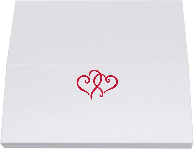 Linked Hearts Place Cards, Ruby Red (Choose Color), Set of 150, Pre-cut and Scored - Wedding, Party, Dinner, and Special Events - Made in the USA
