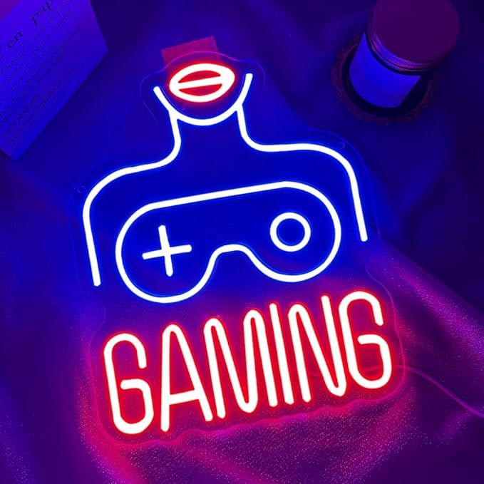Gaming LED Lights for Wall Decor,Video Game Room Neon Sign Gift for Teens Boys Men Gamer,Lady Body Light Up Sign for Man Cave Home Bar Bedroom Pub Club Birthday Party USB Powered(14.2"*10.2")