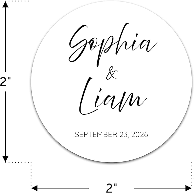 Personalized Wedding Stickers - Custom Wedding Envelope Seals for Invitations, Thank You Cards, and Save The Date (50-1000 Stickers) (Elegant Names)