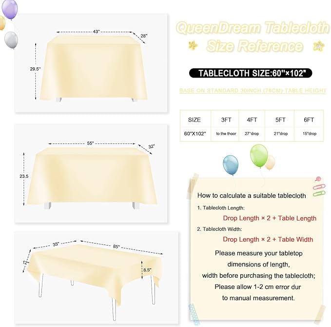 QueenDream Light Gold Tablecloth Party Decorations: Sequin Fabric Cover Drapes 60x102 Inch Tablecloth 16st Birthday Cake Table Graduation Decor
