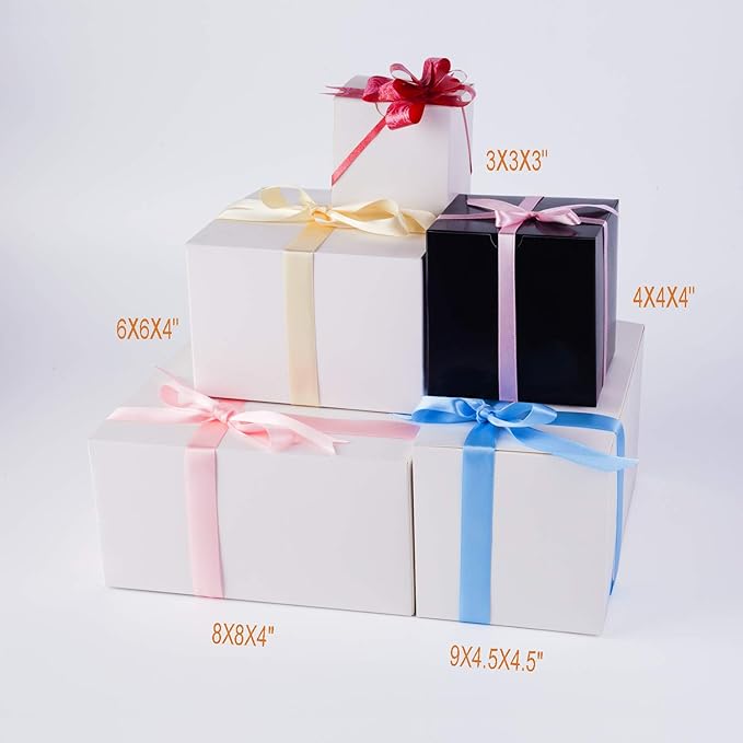 GEFTOL Gift Box 20 Pack 6 x 6 x 4 inches Fold Box Paper Gift Box Bridesmaids Proposal Box for Bridal Birthday Party Christmas(White)