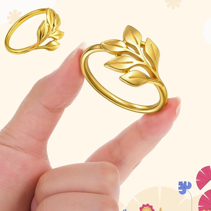 Leaf Napkin Rings Set of 50 Metal Gold Napkin Holder Stylish Fall Napkins Ring Bulk Handicraft Flower Napkins Rings for Family Dinner Wedding Birthday Christmas Thanksgiving Elegant Table Setting-Gold