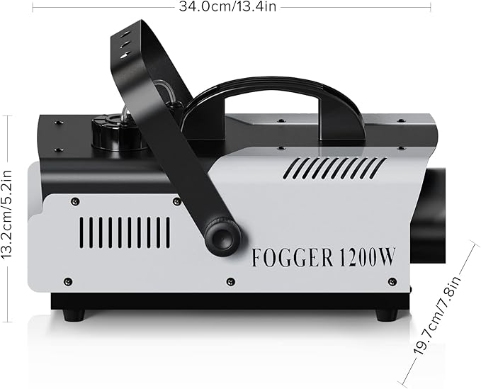 1200W RGB Fog Machine, 6 Colorful LED Lights for Smoke Machine Indoor/Outdoor Use, Perfect for Parties, Weddings, and Stage Effects