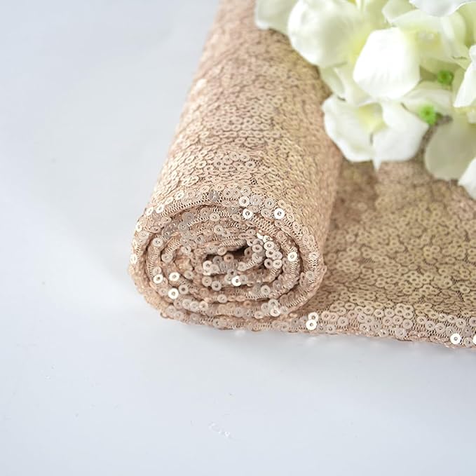 DUOBAO Sequin Backdrop 4x7Ft Sequin-Backdrop-Curtain Champagne Glitter Background Backdrops for Pictures Shimmer Wall for Backgrounds Wedding Ceremony Party Decorations