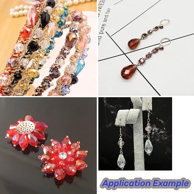 100pcs 8x12mm Teardrop Crystal Glass Beads Vertical Hole Faceted Glass Teardrop Spacer Beads for Bracelets Necklace Earring DIY Jewelry Making Craft(Pink)