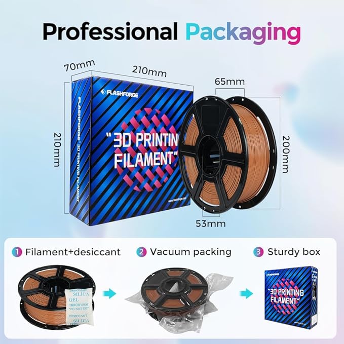 FLASHFORGE Rapid PLA Filament 1.75mm, High Flow Speedy 3D Printer Filament, Experience Exceptional Performance with 500mm/s High-Speed Printing, Neatly Wound & Top-Notch Filament (Light Brown)