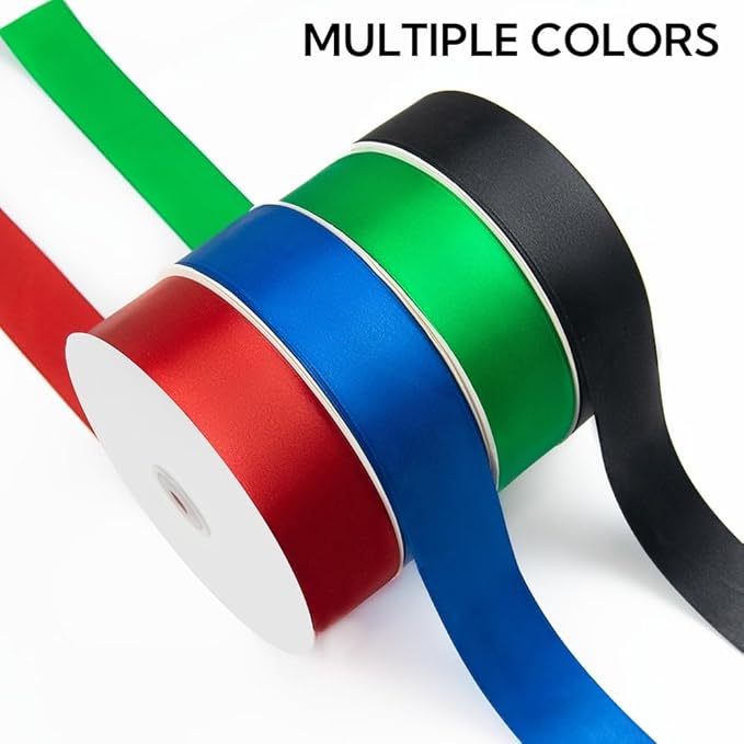 1-1/2 Inch 100 Yards Satin Ribbon White, Solid Color Fabric Ribbon for Gift Wrapping, Wedding, Polyester Gift Ribbon for Birthday Party Decoration, Craft, Hair, Floral, Sewing