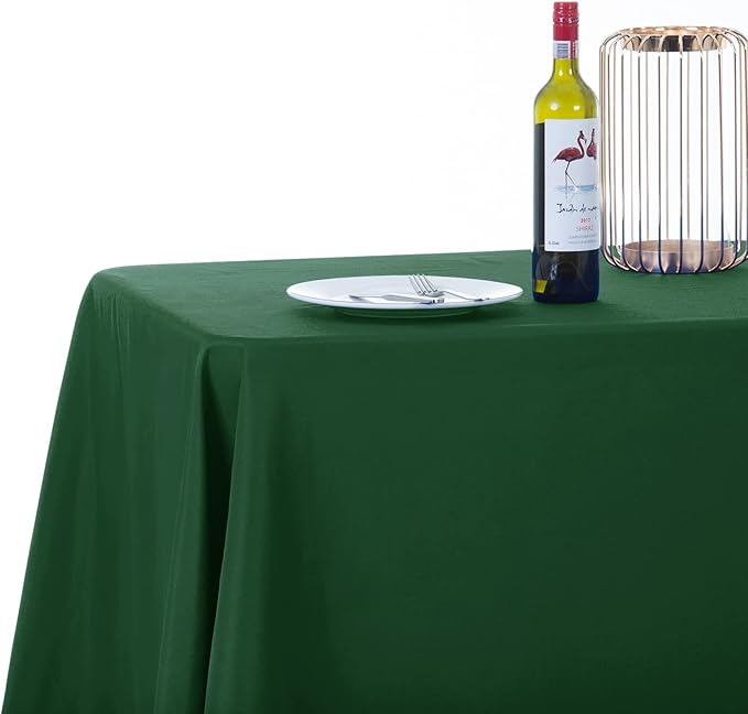 Ascoza 2pack 90x132 Inch Hunter Rectangular Tablecloth 6 Feet Table Cloth in Polyester Fabric for Wedding/Banquet/Restaurant/Parties