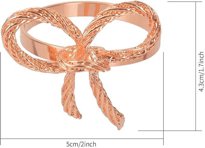 Pack of 12 Napkin Rings Alloy Hollow Out Flower Napkin Holder Dinning Table Napkin Ring for Dinner Parties Wedding Banquet Table Setting Family Gatherings Table Decor(Rose Gold,12)