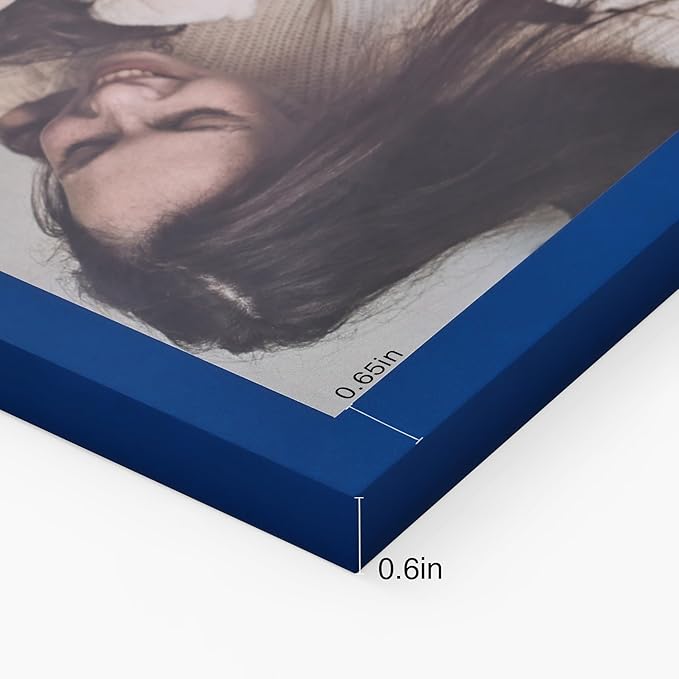 decorUhome Double 5x7 Picture Frame Vertical, Engineered Wood Bifold Photo Frame with Plexiglass for Tabletop Display, 5x7, Royal Blue