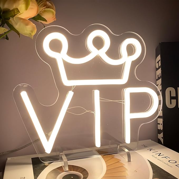 VIP Table Number Neon Sign Desk Lamp Night Light Wedding Letter LED Neon Sign Wedding Table Decorations Neon Light Shop Bedroom Home Room Decor Christmas Party Warm White USB 25Ă21 CM