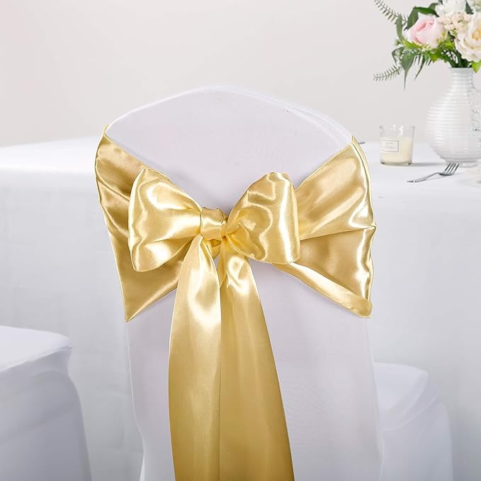 15-Pack Satin Table Runner Light Gold 12 x 108 inches Long, Table Runners for Wedding, Birthday Parties, Banquets Decorations(15 Pack, 12x108 Inch, Light Gold)