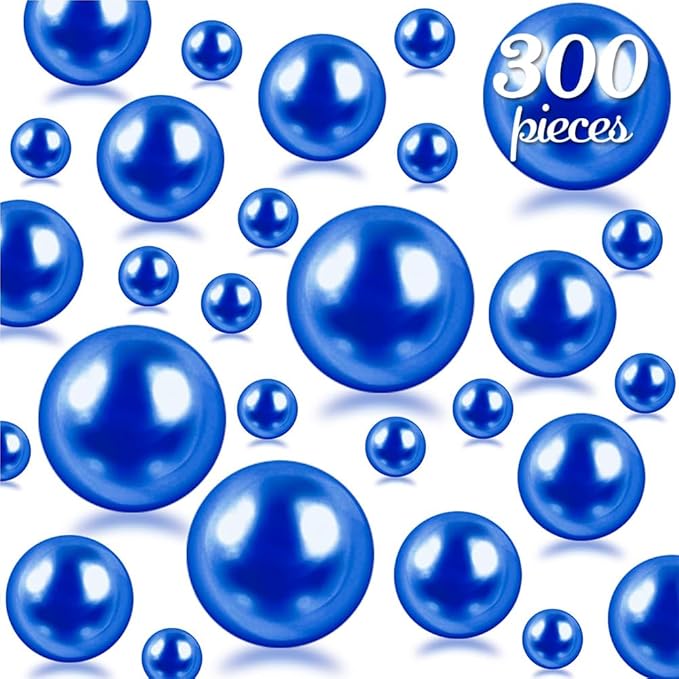 300Pcs Purple Polished No Hole Faux Pearl Beads for Vase Filling Decorations, Plastic Pearls Vase Fillers, Table Scatters, Wedding Centerpiece, Home Decor, 8/14/20 mm