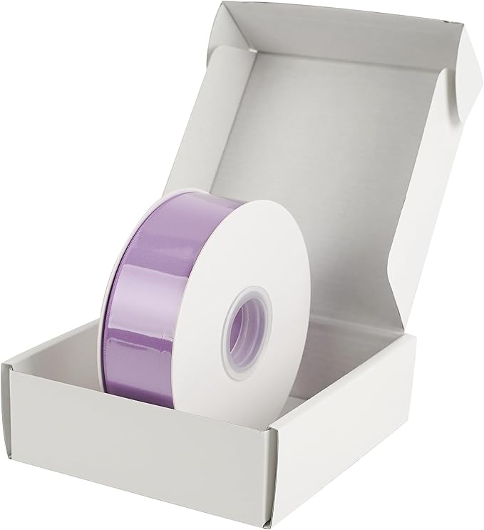 HUIHUANG Lilac Satin Ribbon 1-1/2 inch x 50 Yards Purple Ribbon Double-Faced Satin Ribbon for Gift Wrapping, Bows, Flower Bouquet, Eternal Roses, Crafts, Bridal Shower Wedding Decor