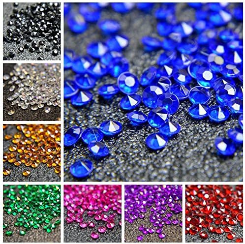 5000 pcs/Pack Wedding Table Scatter Confetti Crystals Acrylic Diamonds 6 mm Rhinestones for Wedding, Bridal Shower, Vase Beads Decorations (6mm, Light Blue)