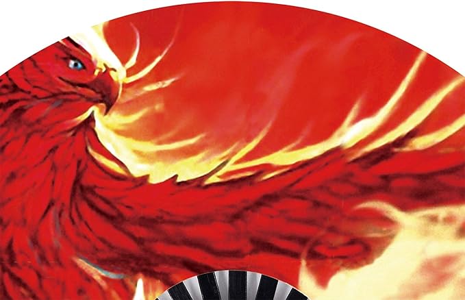 Amajiji Large Folding Hand Rave Fan Popping Fan for Line Dancing Clacking Fans for Boots On The Ground Dance,Party,Decoration,Festival (Firehawk)