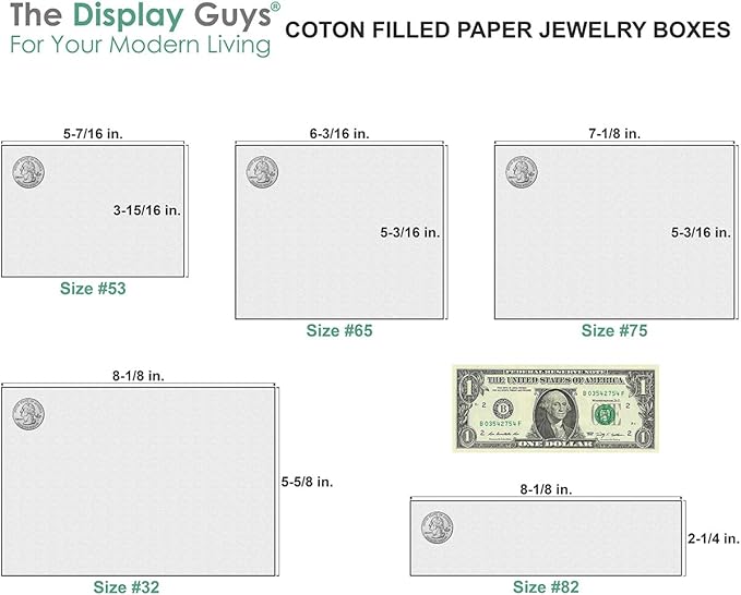 TheDisplayGuys - 25-Pack #53 Kraft Paper Cardboard Gift Boxes/Jewelry Cases w. Cotton Padding & Lid - Kraft Brown - (5.4" x 3.9" x 1.0")