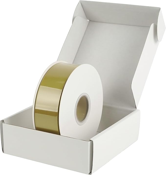 HUIHUANG Gold Satin Ribbon 1-1/2 inch x 50 Yards Dijon Gold Double-Faced Satin Ribbon for Gift Wrapping, Bows, Flower Bouquet, Crafts, Bridal Shower Wedding Decor, Christmas Tree