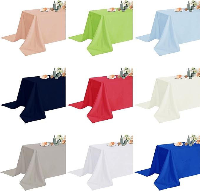 Fokitut 12 Pack Waterproof Rectangle Tablecloth, 60x120 Inch,Stain Resistant and Wrinkle Polyester Table Cloth, Fabric Table Cover for Kitchen Dining, Wedding, Party, Holiday Dinner-Black