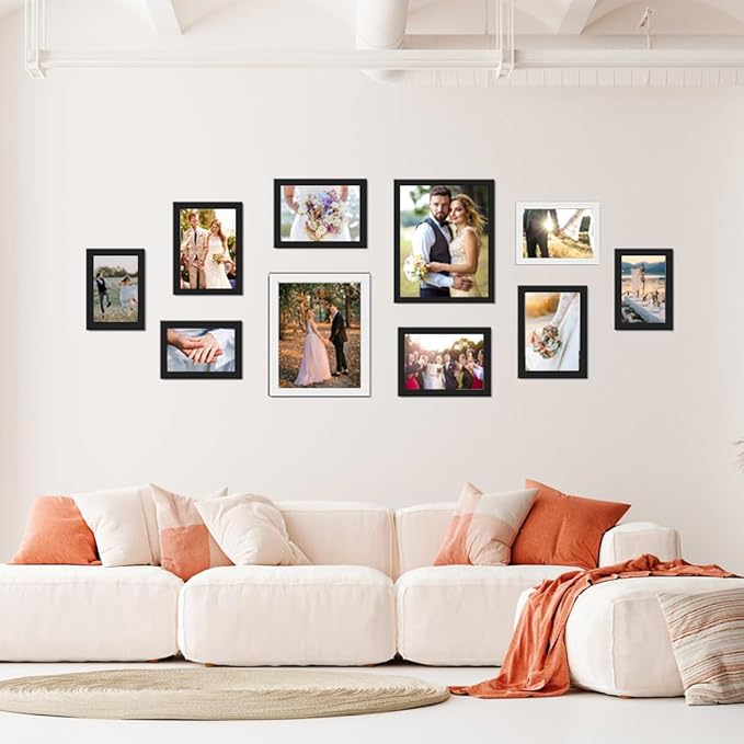 KTKDE A2 Picture Frame Walnut Woodgrain Display 16.5x23.4 inch Poster Frames Set of 6 Vertical & Horizontal Wall Hanging Large Picture Frame and Artwork - Perfect for best gifts and Home Decor