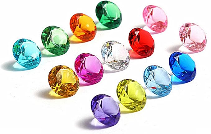 Fake Diamond Valentine's Day Decoration, 280 pcs Multicolor 20 mm Acrylic Diamond for Table Scatters Vase Fillers, Valentines Day Decor