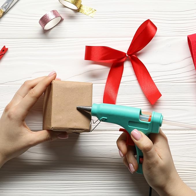 HARFINGTON 10pcs Hot Glue Sticks 0.43" Dia x 7.87" Long EVA Mini Hot Melt Adhesive Glue Stick for Hot Melt Gun Wood Plastic Glass Flowers Fabrics Foam, Light Green