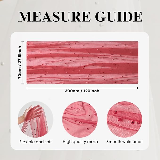 Artoid Mode Pearl Red Gauze Table Runner 120 Inch 10FT, Seasonal Sheer Dining Holiday Wedding Birthday Baby Shower Table Decor for Home Party