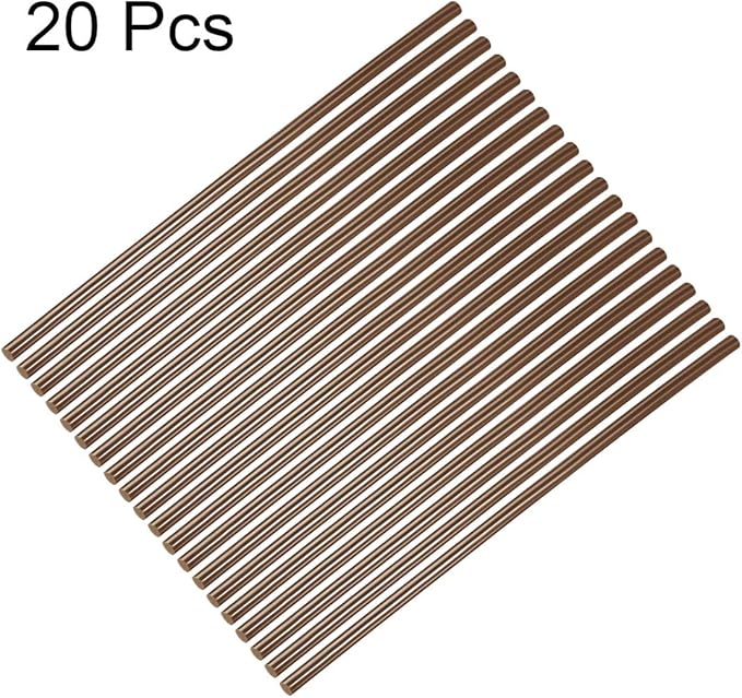 uxcell 20pcs Hot Glue Sticks for Glue Gun 7mm/0.28-inch x 10-inch Mini Hot Melt Adhesive Glue Stick Brown