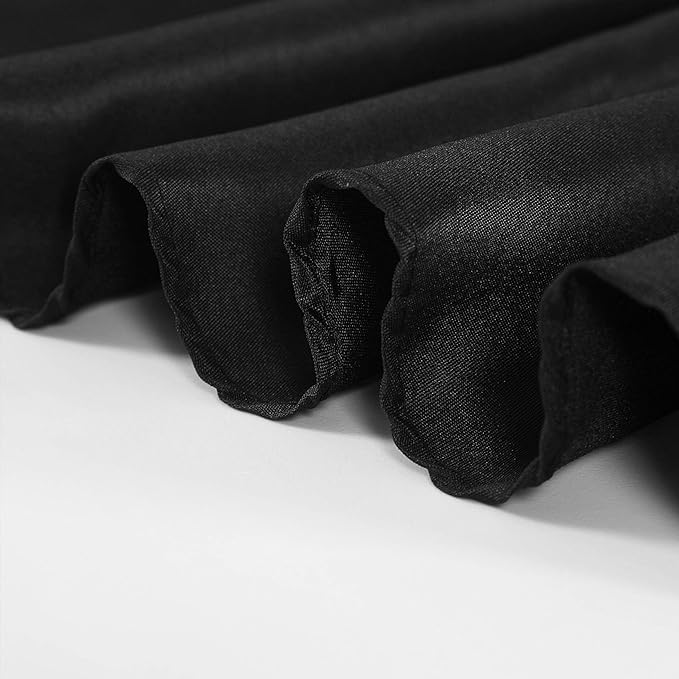 60 inch Round Tablecloth Washable Polyester Table Cloth Decorative Table Cover for Wedding Party Dining Banquet(60 inch,Black)