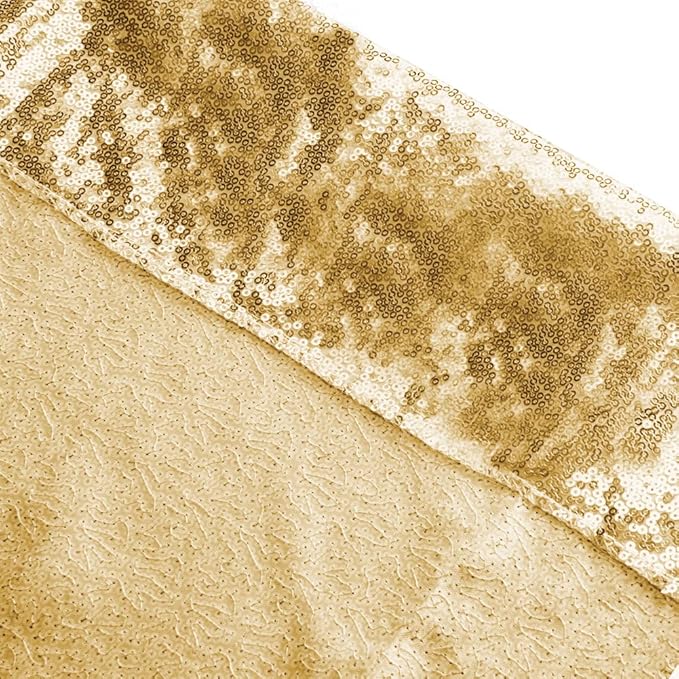 SquarePie Sequin Backdrop Less See Through Thick Background Glitter Curtain Party 20FT x 10FT Gold