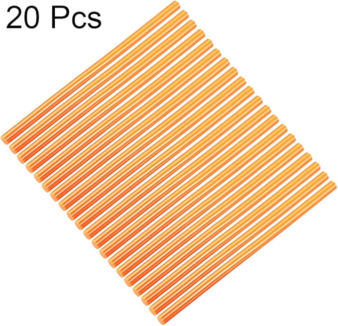 uxcell 20pcs Hot Glue Sticks for Glue Gun 7/16-inch x 10-inch Mini Hot Melt Adhesive Glue Stick Orange