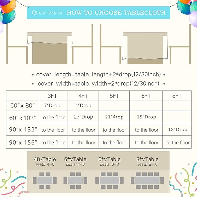 QueenDream Sequin Tablecloth 90"x132" Lavender Party Tablecloth Rectangular Seamless Sequin Table Cloth Overlay Glitter Wedding Birthday Bridal Shower Decoration