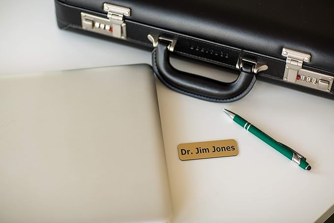 Custom Engraved Name Tag Badges – Personalized Identification with Pin or Magnetic Backing, 1.5 Inch x 3 Inches, Yellow/Black
